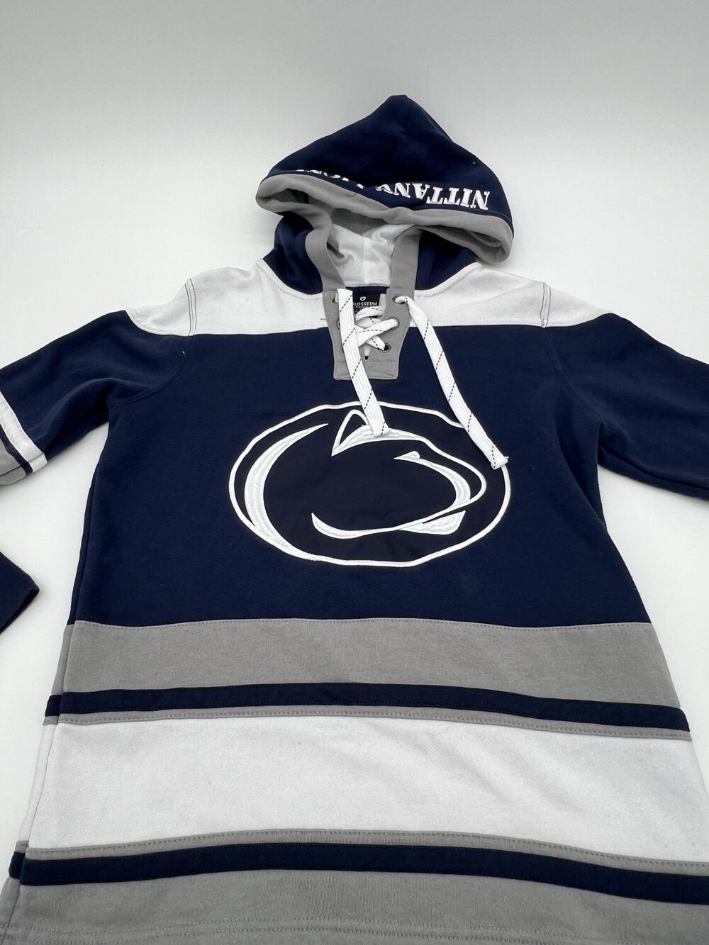 Penn State Nittany Lions Sweatshirt Womens Small Blue NCAA Hockey Colosseum Lace